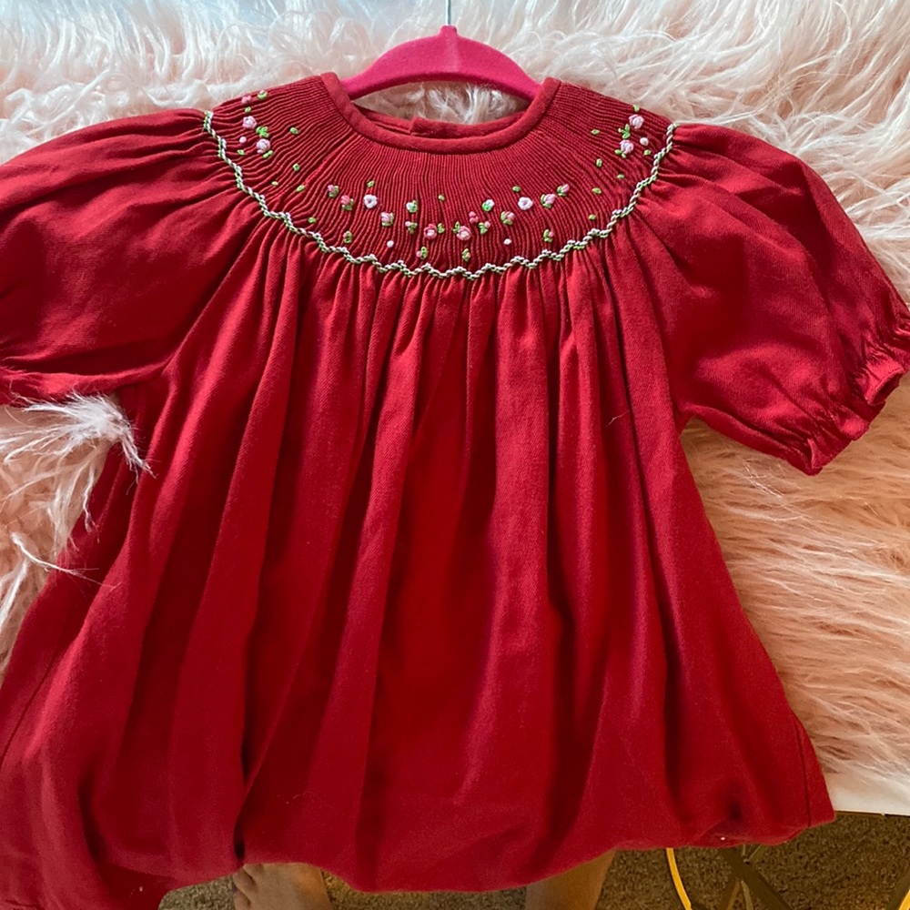 Beautiful red smocked dress